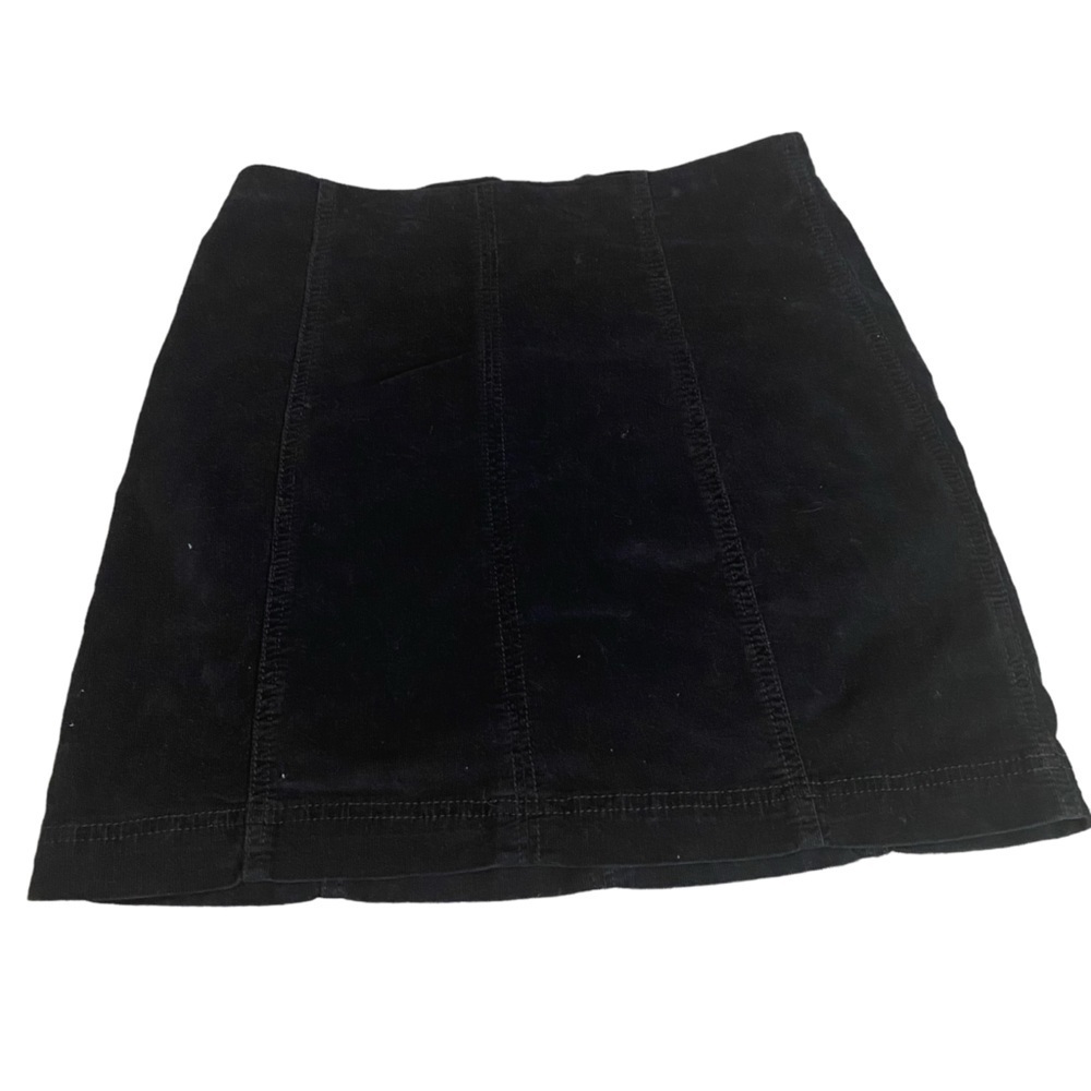 Free People Black Corduroy Skirt 15” Length Sz 0 / XS
